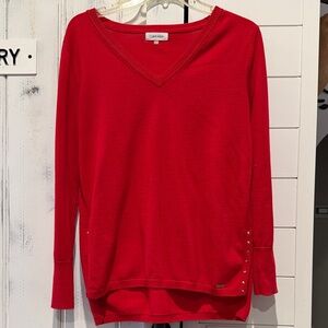 Calvin Klein Scarlet V-Neck Top